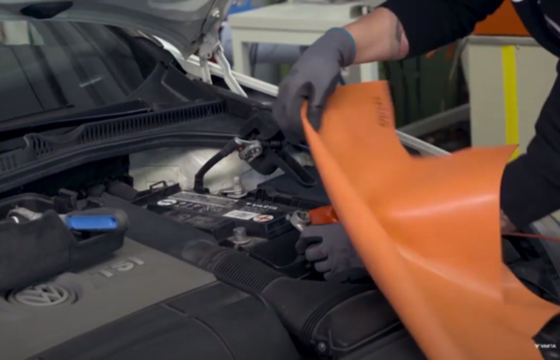 Mechanic working on car