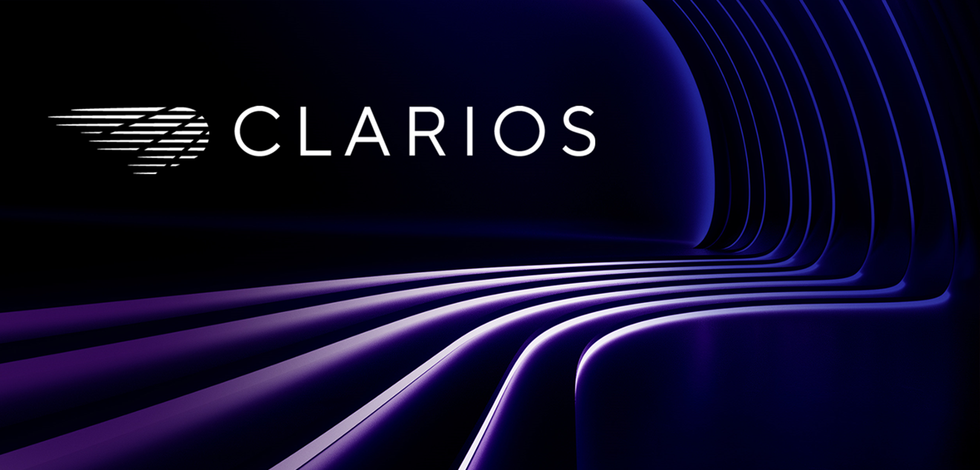 clarios logo with swirls