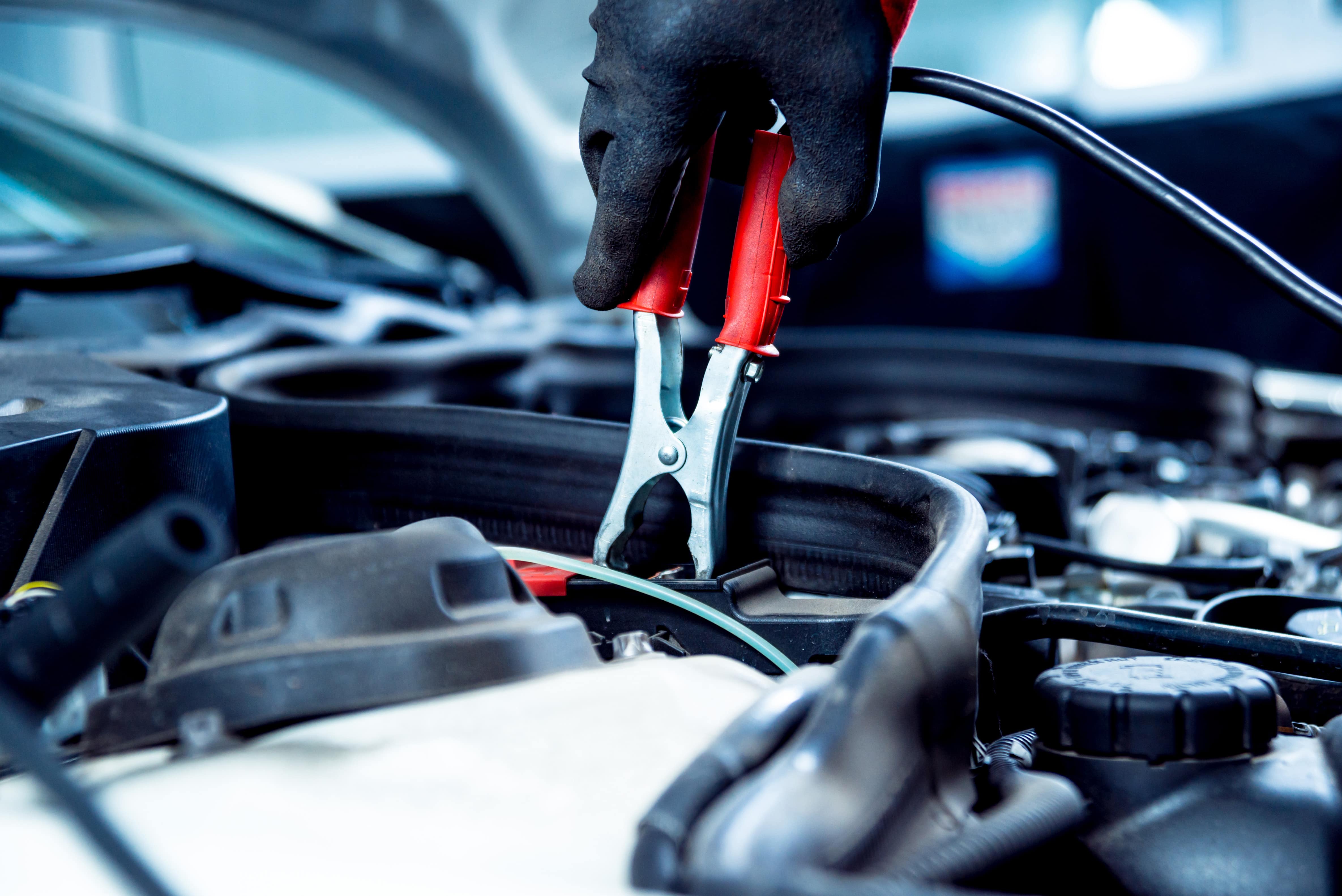 Person working on a car