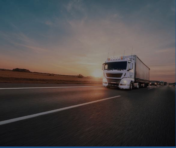 Truck with sunset