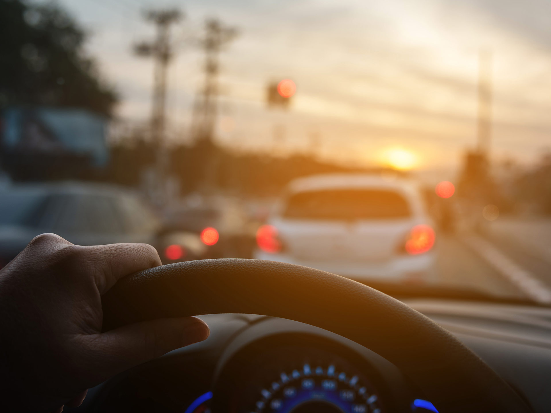 Hand on wheel