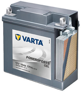 The detailed cutaway of a gel VARTA® battery